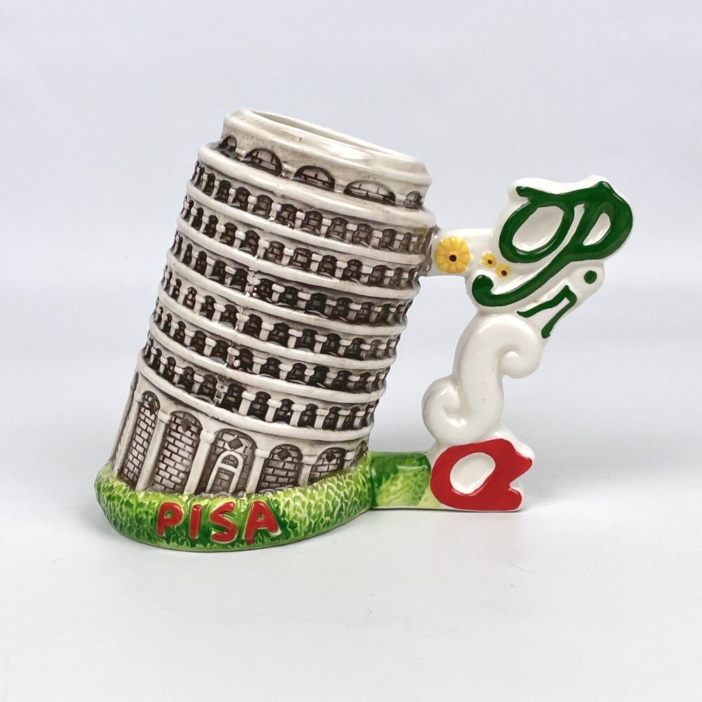 3D Leaning Tower of Pisa Italy Tilted Colorful Ceramic Coffee Mug 12 oz.